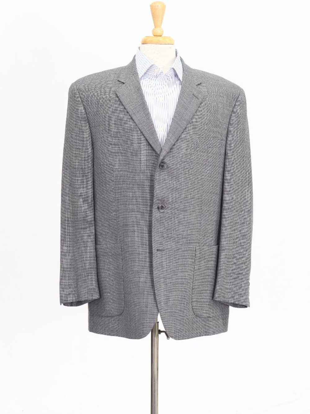 Jack Victor 46R Gray Blazer Sport Coat Jacket 3-Button Solid W961
